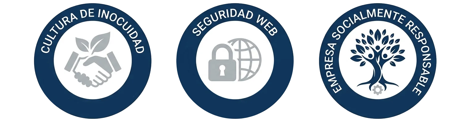 Logos de certificación FSCC 22000 de la empresa MAQSA en 2025.